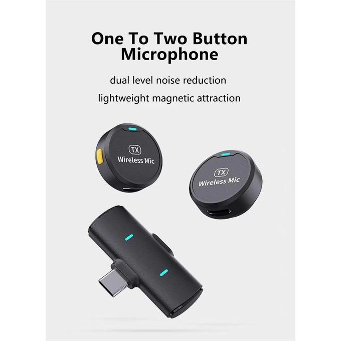 Type C Wireless Microphone Button Magnetic Microphone With Large Capacity Long Endurance Professional Wireless Microphone